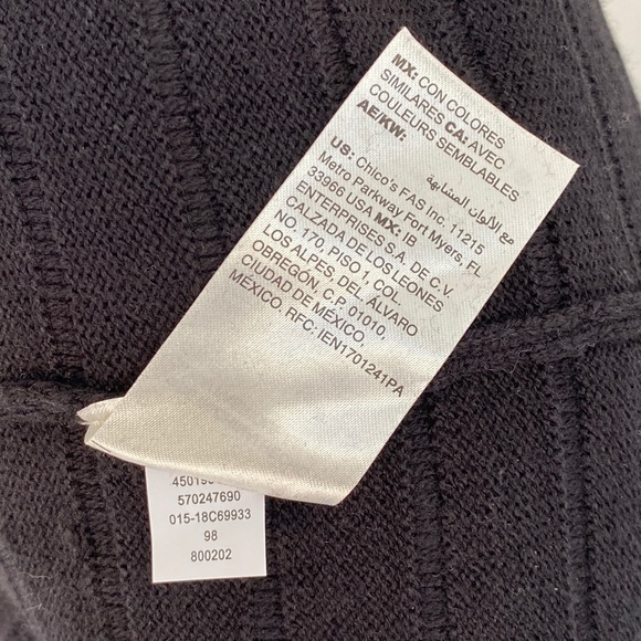 Chico's 3/4 Black Knit Sweater with Button Accent - Picture 7 of 7